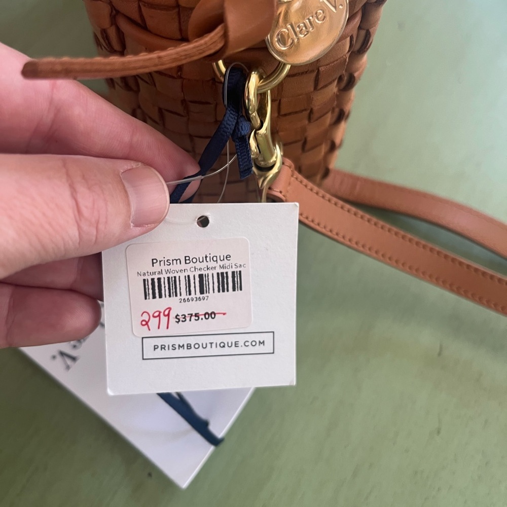 NWT Clare V woven Midi Crossbody Natural - Picture 7 of 7